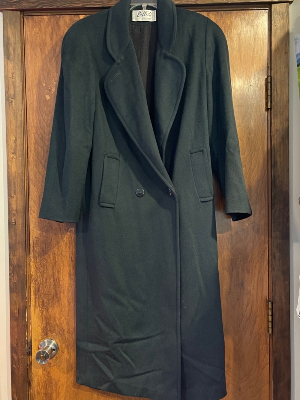 Vintage-dark green/ teal 100% Wool  Trench Coat